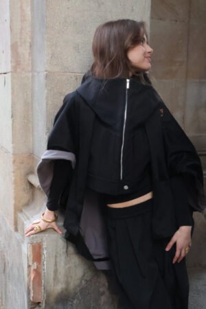 Capa Corta Teresa | Algodón Rasado y Forro algodón caliente